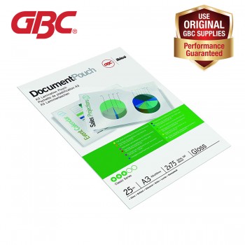 GBC Laminating Pouch - 75 Micron, 303 x 426mm, A3 with High Gloss Finish, 25 pcs