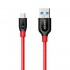 Anker A8168 PowerLine+ 3ft USB-C to USB-A 3.0 Connector Cable - Red (0.9m)