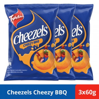 Twisties Cheezels Cheezy BBQ Rings (60g x 3)