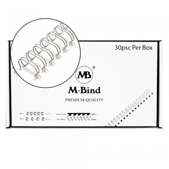 M-Bind Double Wire Bind 2:1 A4 - 1-1/8"(28.5mm) X 23 Loops, 30pcs/box, White
