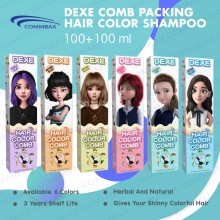 DEXE Colour Comb Packing Hair Color Shampoo 100+100ml (Available in 6 Colors) 御采堂泡泡染流行色显白一梳彩植物泡泡沫 (100+100毫升) - Sold by Commbax Sdn Bhd