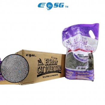 EOSG7+ E Litter Cat Toilet Sand Lavender 100% Bentonite Anti Bacterial Cat Litter Pasir Kucing